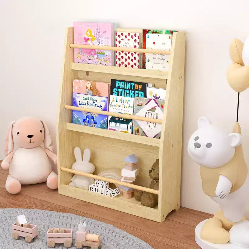 Whisen Étagère à Livres à 3 Niveaux pour Enfants, Aide à Garder les Chambres, Salles de Jeux et Salles de Classe Organisées
