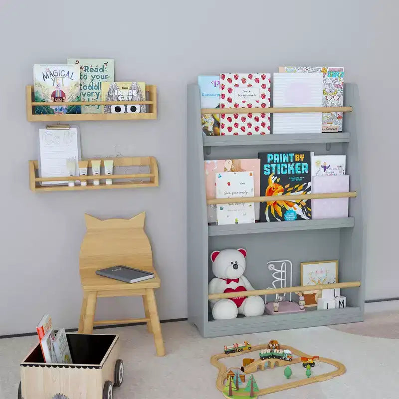 Whisen Étagère à Livres à 3 Niveaux pour Enfants, Aide à Garder les Chambres, Salles de Jeux et Salles de Classe Organisées