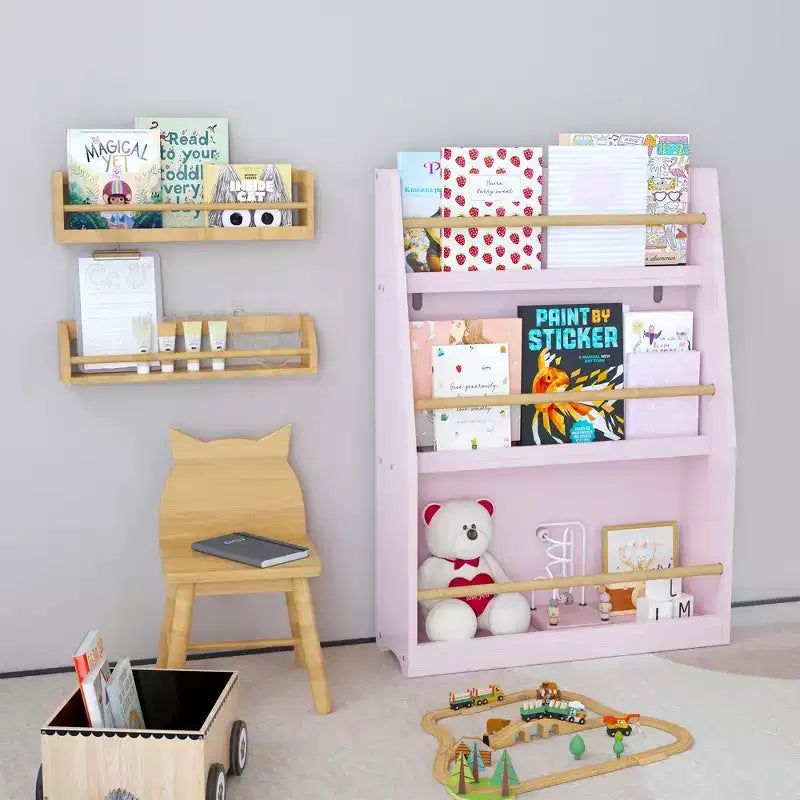 Whisen Étagère à Livres à 3 Niveaux pour Enfants, Aide à Garder les Chambres, Salles de Jeux et Salles de Classe Organisées