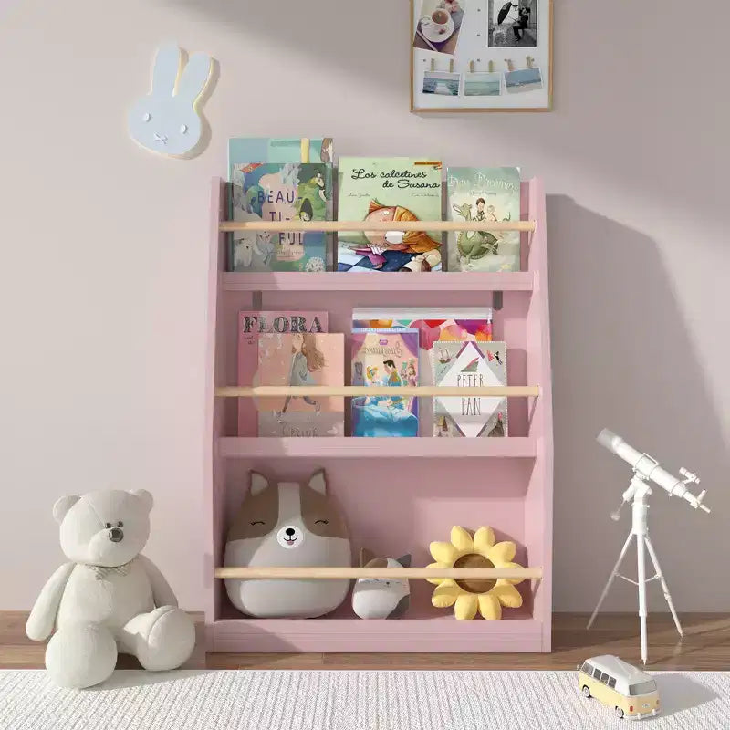 Whisen Étagère à Livres à 3 Niveaux pour Enfants, Aide à Garder les Chambres, Salles de Jeux et Salles de Classe Organisées