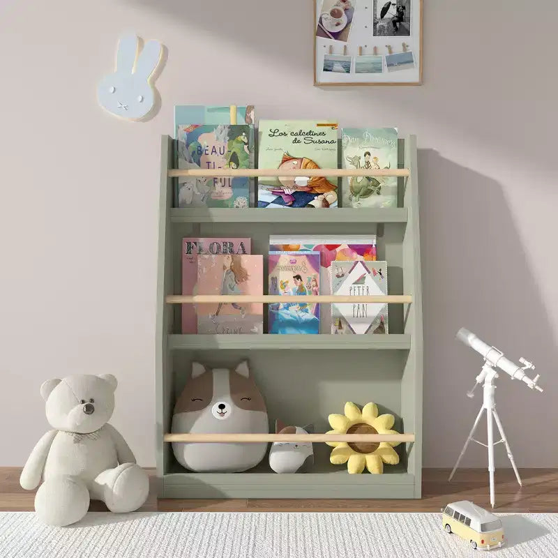 Whisen Étagère à Livres à 3 Niveaux pour Enfants, Aide à Garder les Chambres, Salles de Jeux et Salles de Classe Organisées