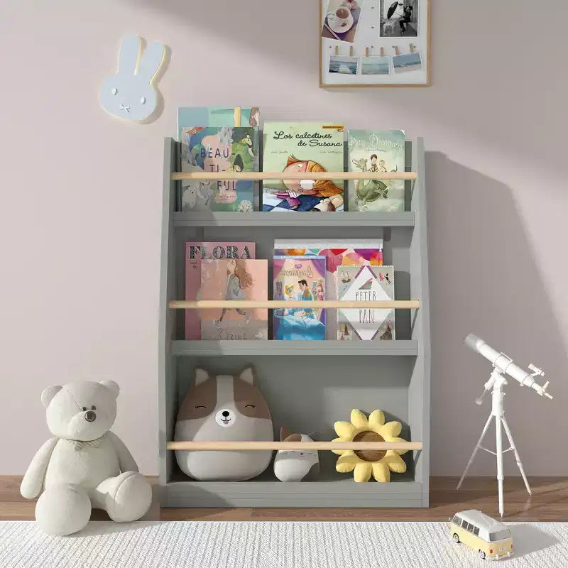 Whisen Étagère à Livres à 3 Niveaux pour Enfants, Aide à Garder les Chambres, Salles de Jeux et Salles de Classe Organisées