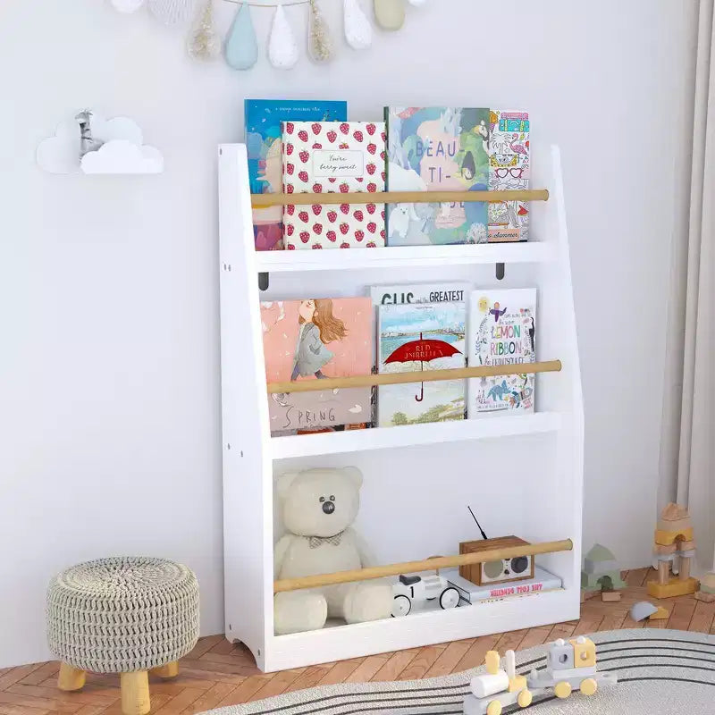 Whisen Étagère à Livres à 3 Niveaux pour Enfants, Aide à Garder les Chambres, Salles de Jeux et Salles de Classe Organisées