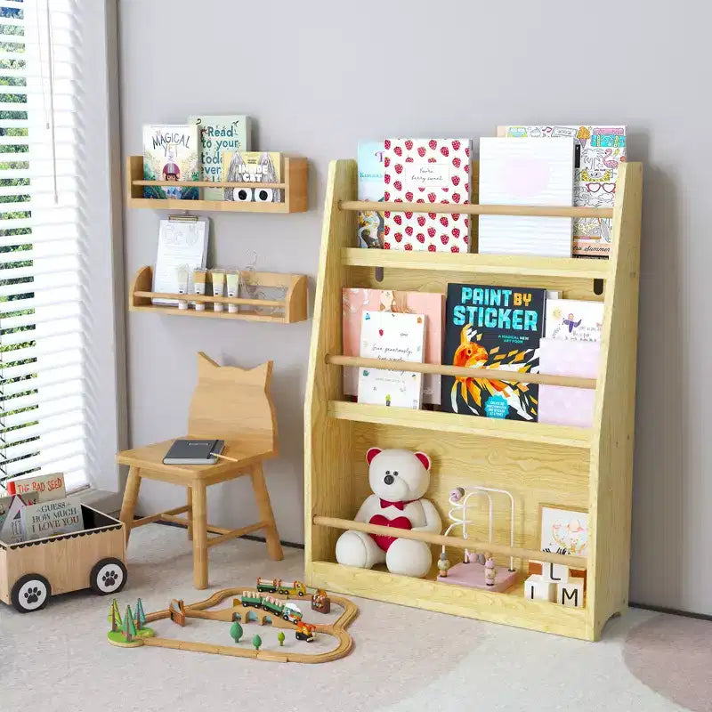 Whisen Étagère à Livres à 3 Niveaux pour Enfants, Aide à Garder les Chambres, Salles de Jeux et Salles de Classe Organisées
