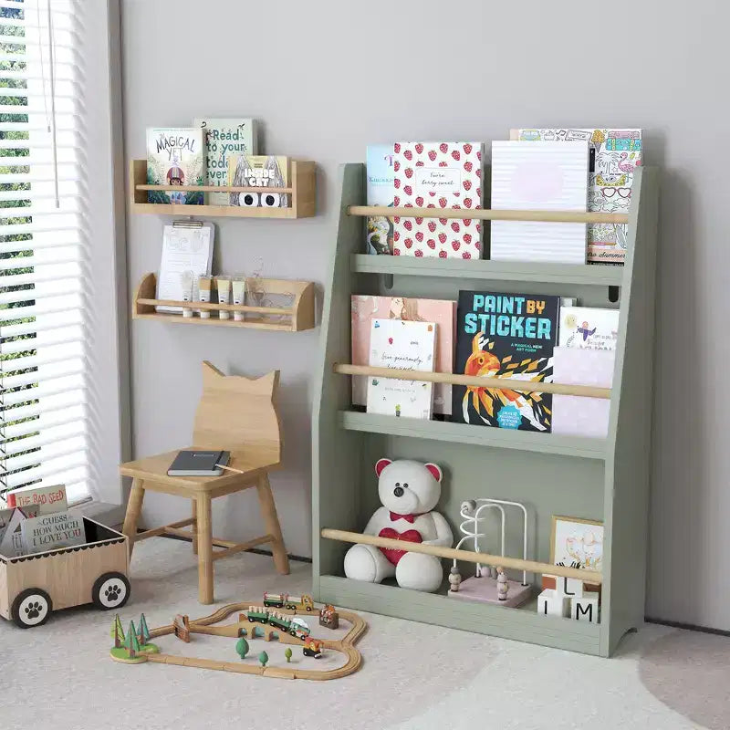 Whisen Étagère à Livres à 3 Niveaux pour Enfants, Aide à Garder les Chambres, Salles de Jeux et Salles de Classe Organisées