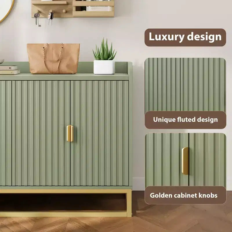 GustoWave 47.2 Bahut cannelé avec meuble de rangement, buffet console média avec portes pour salon, cuisine, entrée