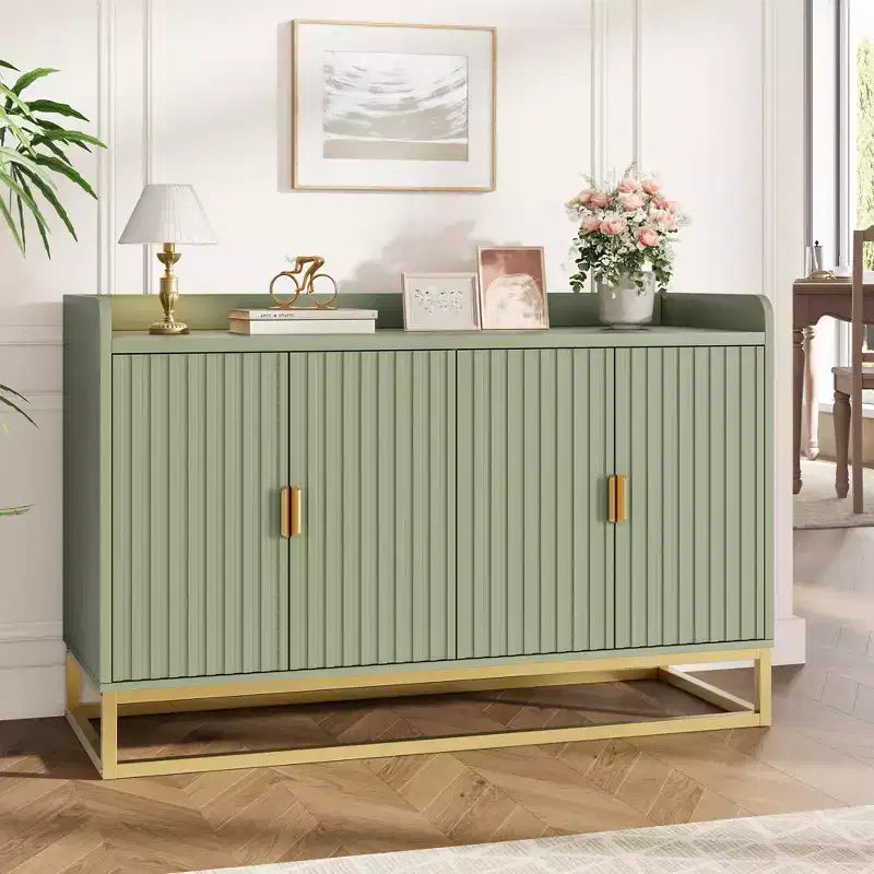 GustoWave 47.2 Bahut cannelé avec meuble de rangement, buffet console média avec portes pour salon, cuisine, entrée