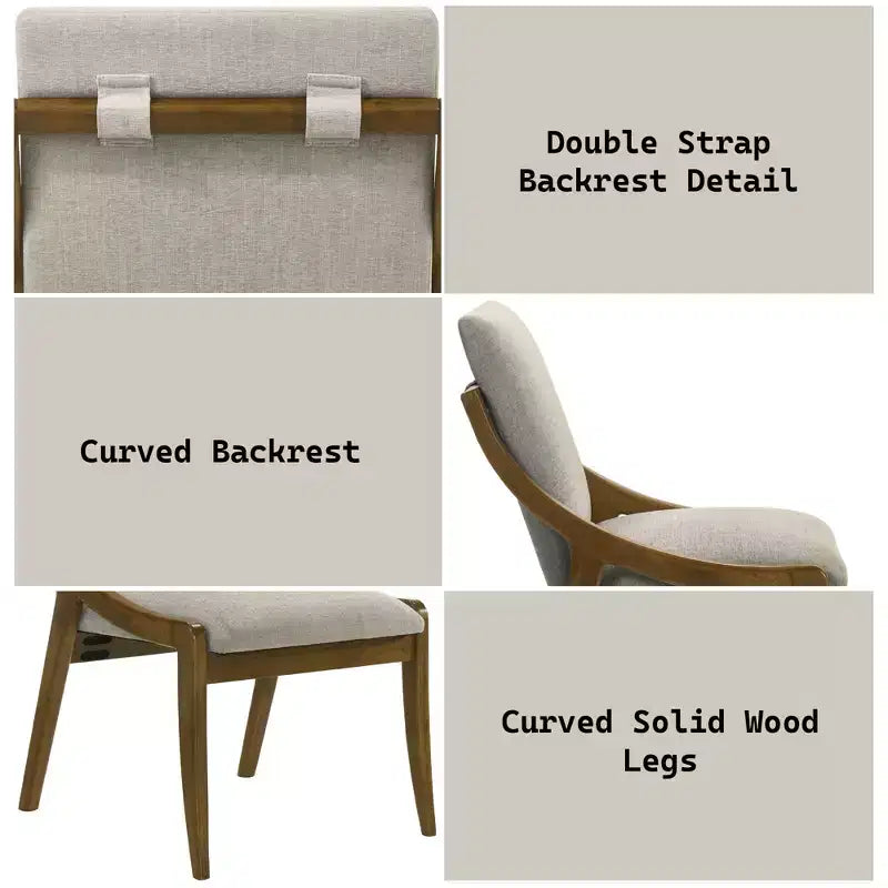 GDFStudio Alcona - Chaise de salle à manger moderne rembourrée en chenille avec assise matelassée (Lot de 2)