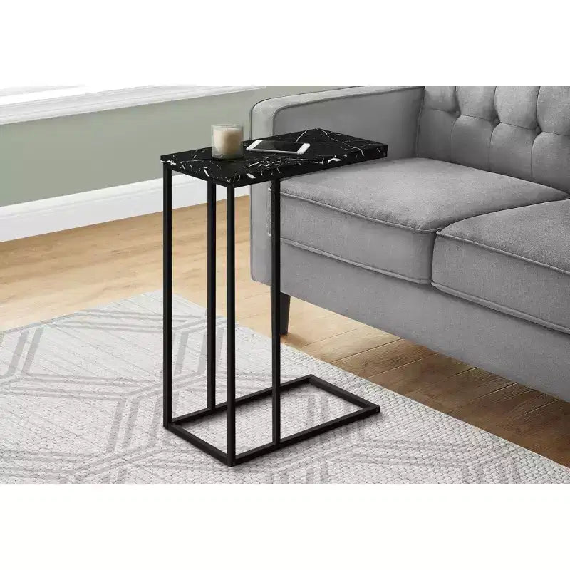 Table d'appoint en C Okak Minimalism avec cadre en métal, tables de plateau modernes, table d'accoudoir de canapé pour salon, chambre à coucher, côté de canapé
