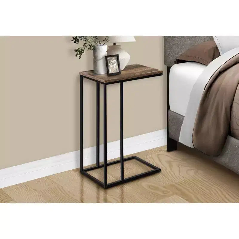 Table d'appoint en C Okak Minimalism avec cadre en métal, tables de plateau modernes, table d'accoudoir de canapé pour salon, chambre à coucher, côté de canapé
