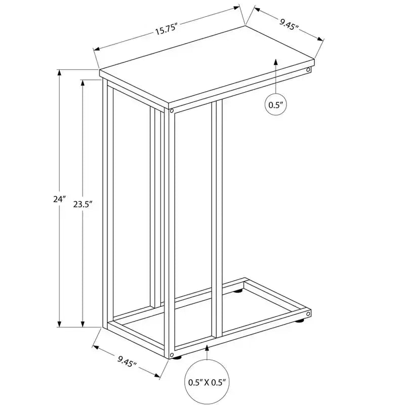 Table d'appoint en C Okak Minimalism avec cadre en métal, tables de plateau modernes, table d'accoudoir de canapé pour salon, chambre à coucher, côté de canapé