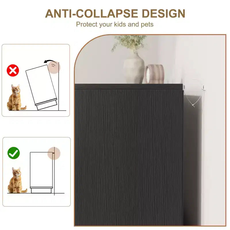 Commode 6 tiroirs en rotin avec poignées en métal – 119 cm de large