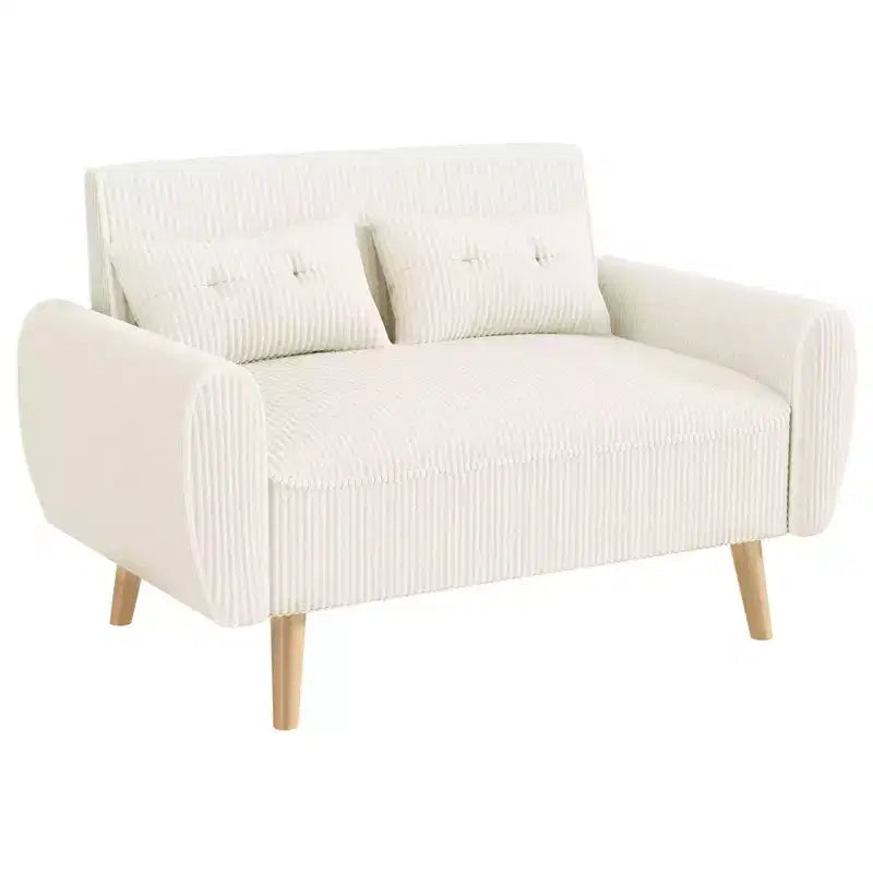 Petit canapé moderne à deux places avec 2 coussins – Canapé rembourré 2 places pour petits espaces