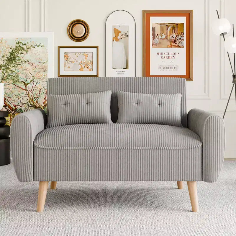 Petit canapé moderne à deux places avec 2 coussins – Canapé rembourré 2 places pour petits espaces