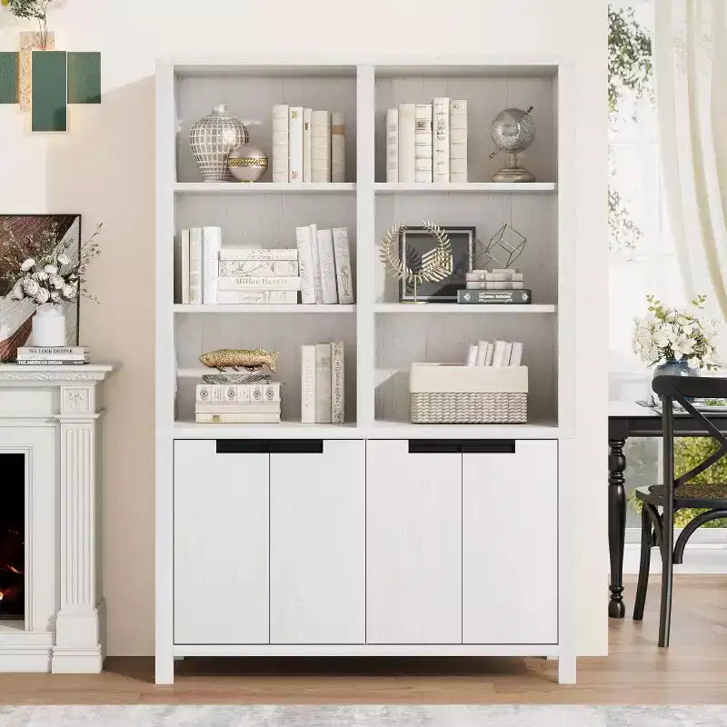 Bibliothèque haute à 6 niveaux de 189 cm avec double rangement, bibliothèque double avec 12 casiers, grandes bibliothèques autoportantes pour bureau à domicile