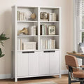74.5 in 6-Tier Tall Bookshelf with Double Storage, Double Wide Bookshelves w/ 12 Cubbies, Wide Freestanding Bookcases for Home Office