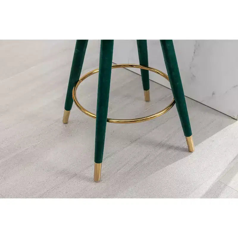 Lot de 2 tabourets de bar rembourrés avec coussins, pieds en bois, tabourets de comptoir pour bureaux et restaurants