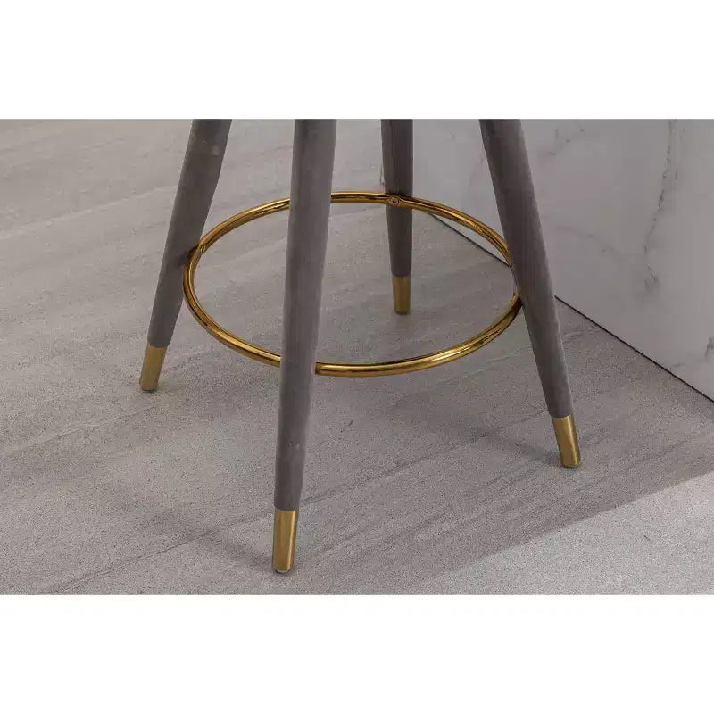 Lot de 2 tabourets de bar rembourrés avec coussins, pieds en bois, tabourets de comptoir pour bureaux et restaurants