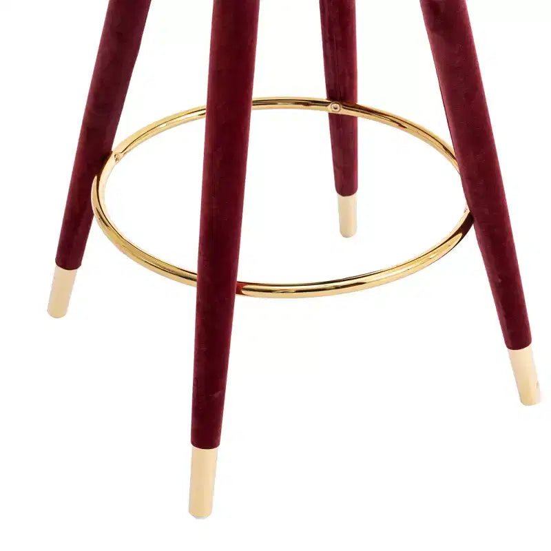 Lot de 2 tabourets de bar rembourrés avec coussins, pieds en bois, tabourets de comptoir pour bureaux et restaurants