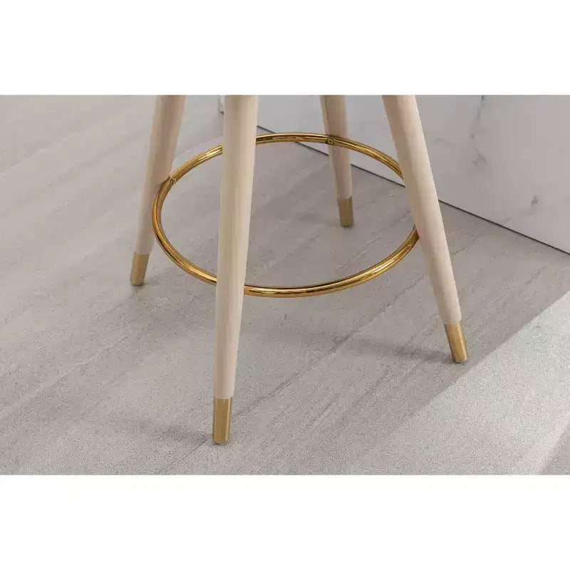Lot de 2 tabourets de bar rembourrés avec coussins, pieds en bois, tabourets de comptoir pour bureaux et restaurants
