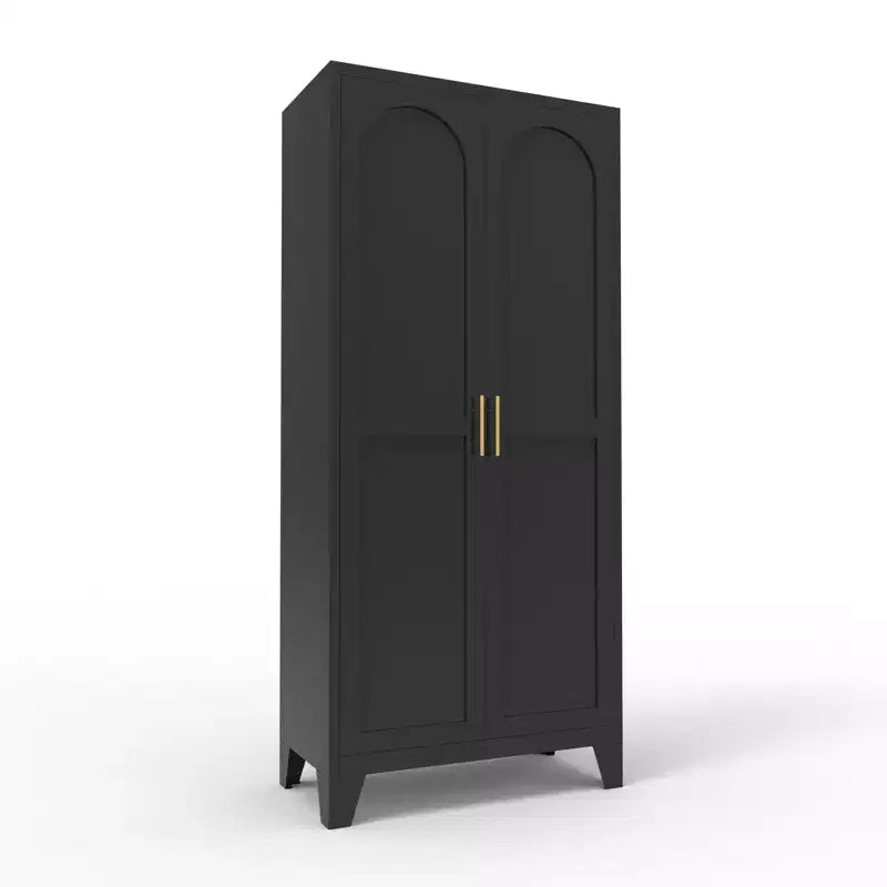 Armoire de rangement métallique avec portes doubles et étagères réglables; Forte capacité de charge; Idéale pour les cuisines, les salons et les chambres