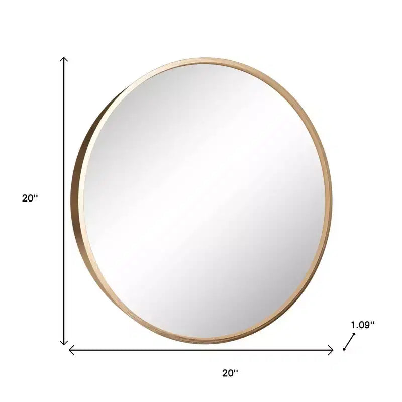 Miroir mural rond en métal noir de 20 po