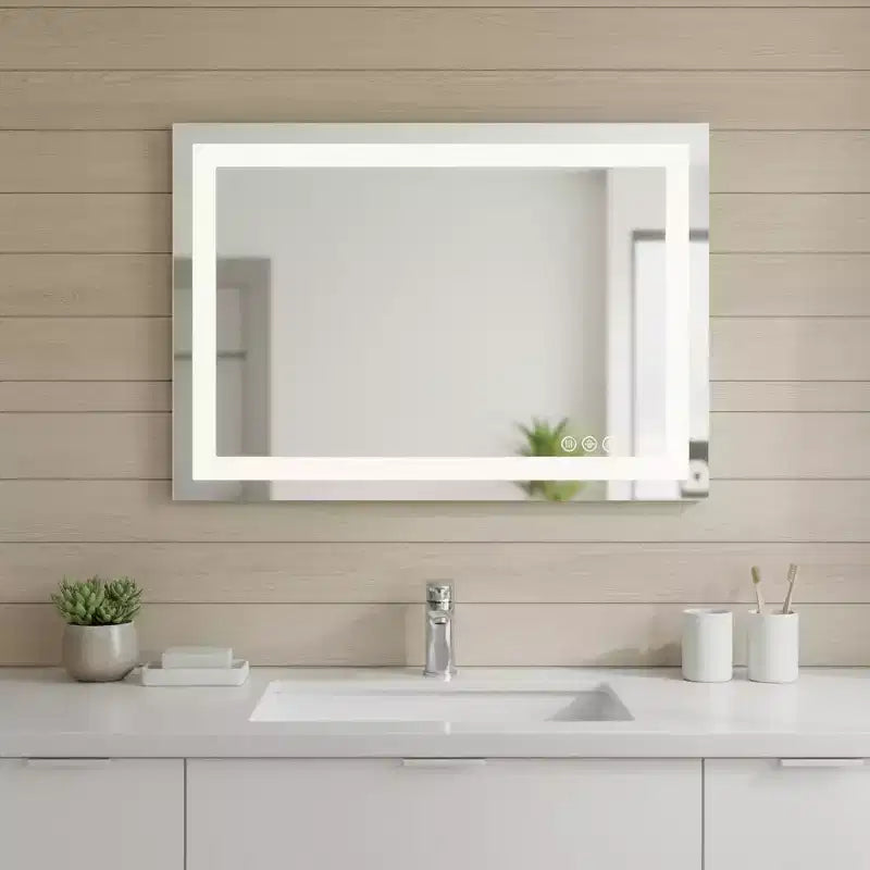 Miroir de courtoisie de salle de bain sans cadre éclairé de 24 pouces