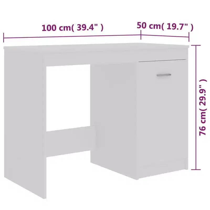 Bureau d'ordinateur moderne Clihome de 100 cm en chêne Sonoma avec armoire de rangement intégrée pour bureau à domicile