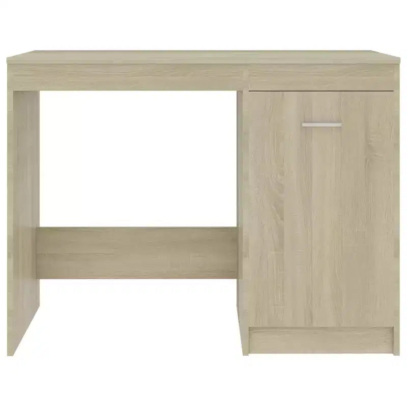 Bureau d'ordinateur moderne Clihome de 100 cm en chêne Sonoma avec armoire de rangement intégrée pour bureau à domicile