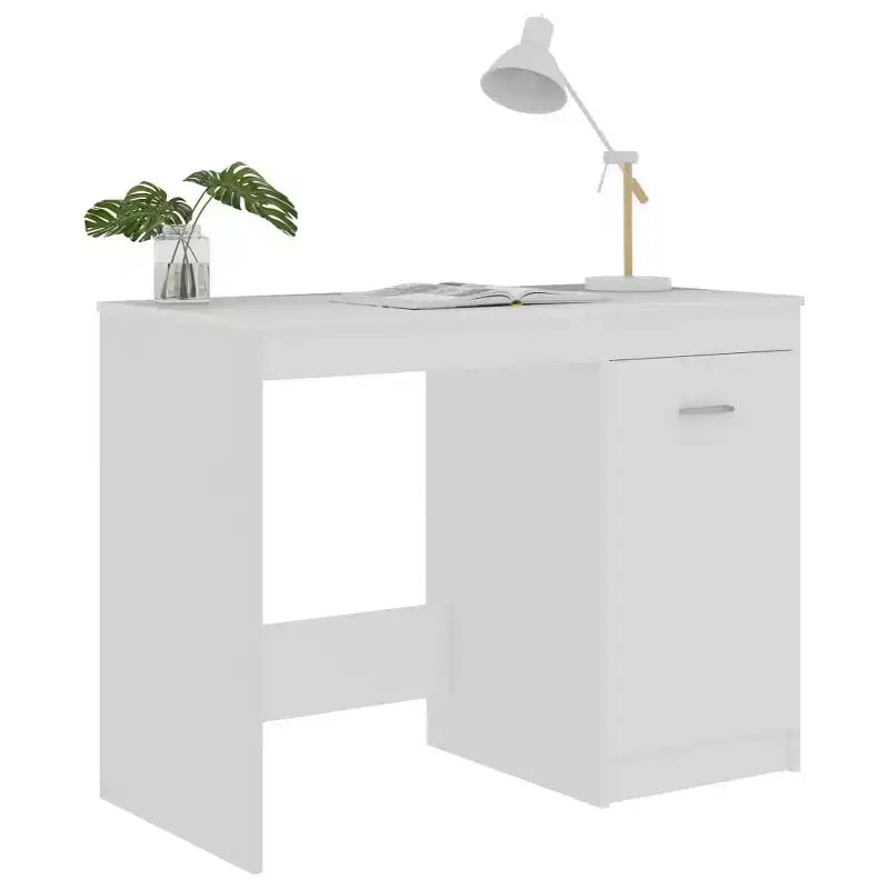 Bureau d'ordinateur moderne Clihome de 100 cm en chêne Sonoma avec armoire de rangement intégrée pour bureau à domicile
