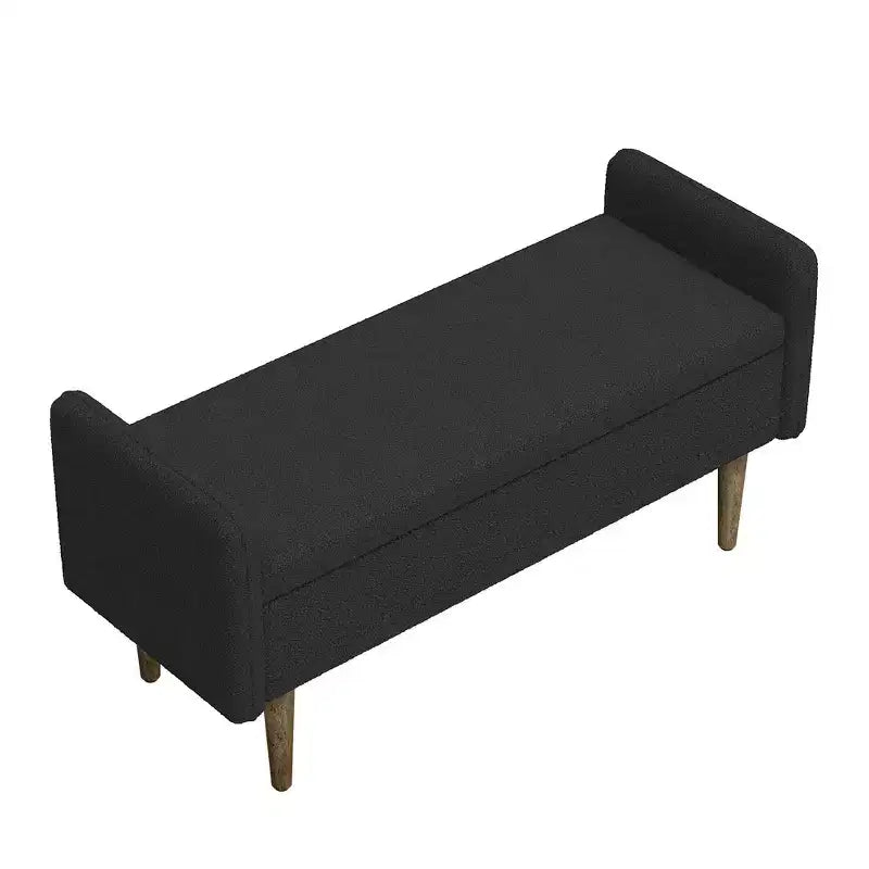 Tabouret de rangement en velours teddy avec espace de rangement, convient aux appartements, salons et chambres.