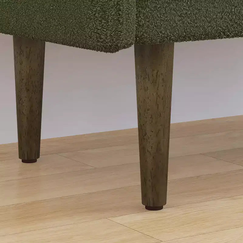 Tabouret de rangement en velours teddy avec espace de rangement, convient aux appartements, salons et chambres.