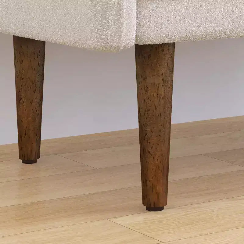 Tabouret de rangement en velours teddy avec espace de rangement, convient aux appartements, salons et chambres.