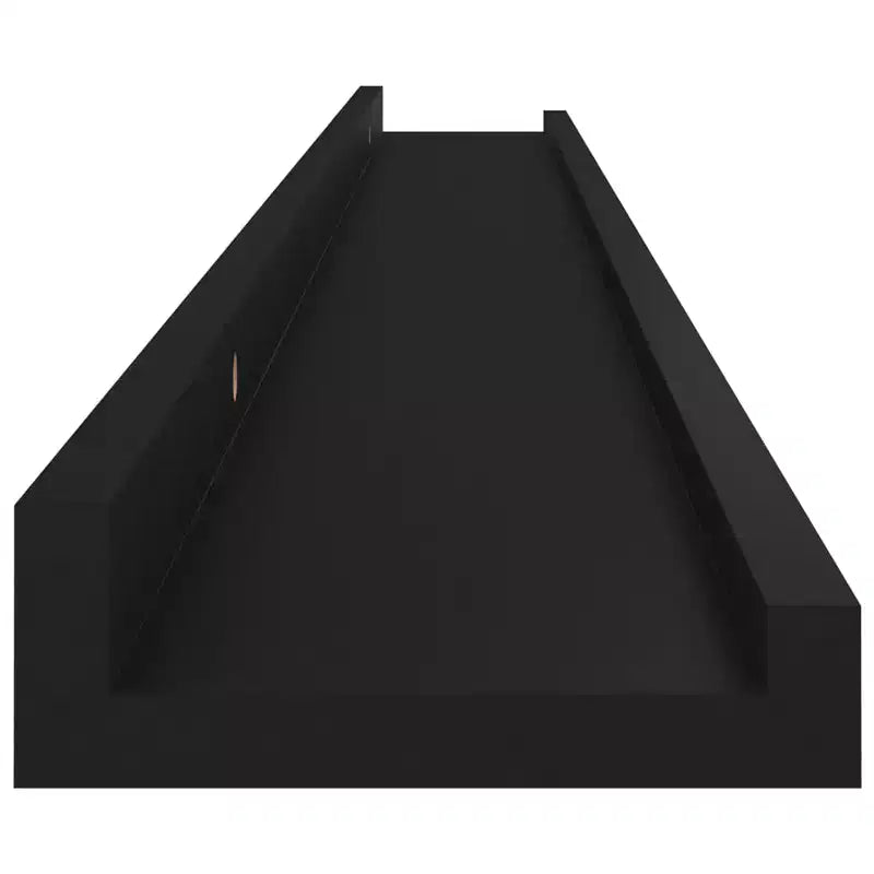 Étagère Murale Lot de 2 MDF Noir 100x9x3 cm Montage mural