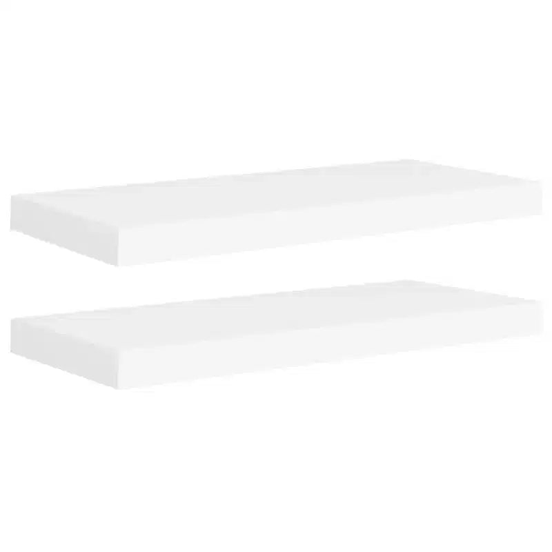 Étagère murale, lot de 2, nid d'abeille, MDF blanc, métal