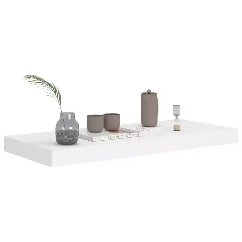 Étagère murale, lot de 2, nid d'abeille, MDF blanc, métal