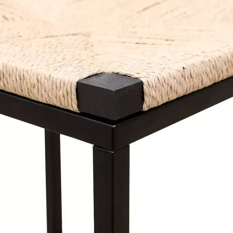 Okak 25Tabourets de bar sans dossier en corde de papier tissée (lot de 2), tabourets de comptoir avec repose-pieds pour table de salle à manger et îlot de cuisine
