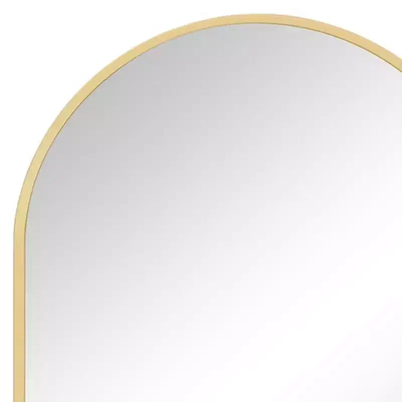Miroir d'appoint encadré en métal arqué doré 30" HomeRoots