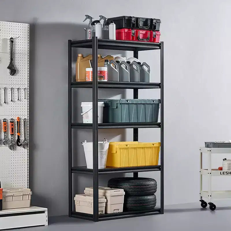 Étagères de Rangement VEVOR, 907 kg, Étagères de Garage à 5 Niveaux, Étagères Métalliques Réglables de 45,7 P x 91,4 L x 182,9 H pour Étagères de Garage, Étagère Utilitaire, Noir