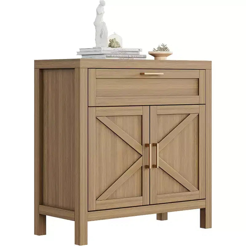 Table de salle à manger style ferme moderne, buffet avec étagère réglable, 2 portes et tiroir, console polyvalente pour cuisine, entrée, bar à café