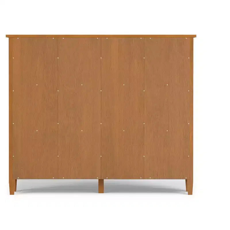 Meuble de rangement 12 casiers transitionnel en BOIS MASSIF Norfolk 48 po x 57 po, brun doré clair