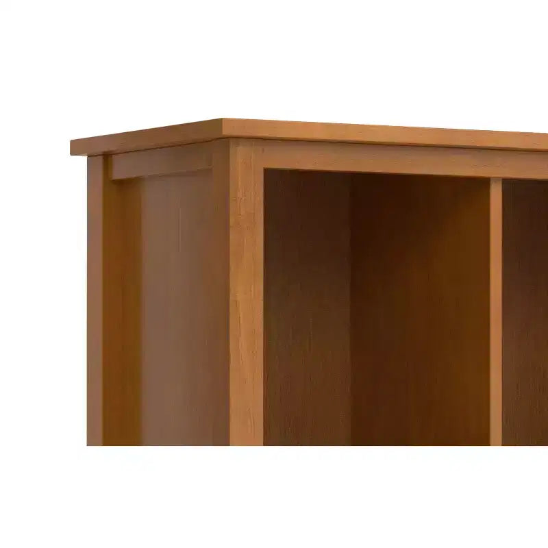 Meuble de rangement 12 casiers transitionnel en BOIS MASSIF Norfolk 48 po x 57 po, brun doré clair