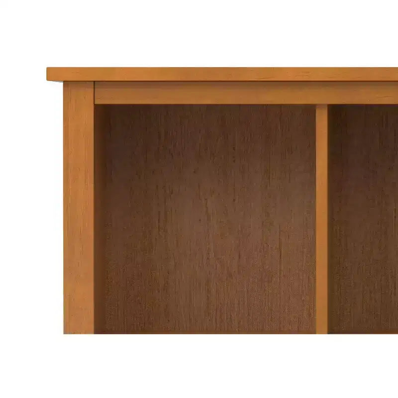 Meuble de rangement 12 casiers transitionnel en BOIS MASSIF Norfolk 48 po x 57 po, brun doré clair