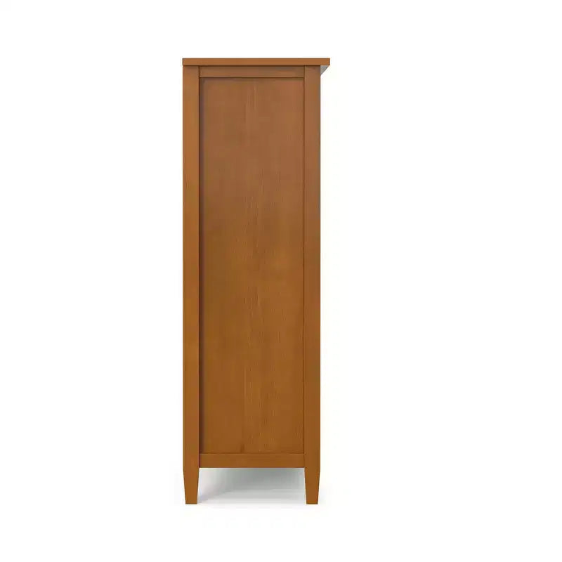 Meuble de rangement 12 casiers transitionnel en BOIS MASSIF Norfolk 48 po x 57 po, brun doré clair