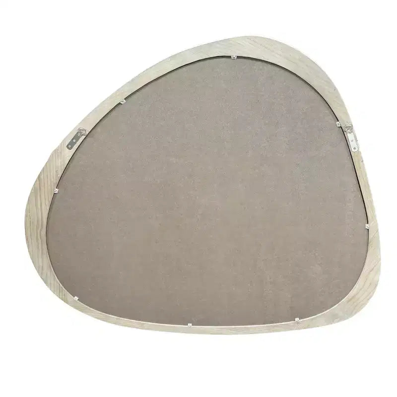 Miroir mural asymétrique en pin massif 45", grand miroir décoratif moderne en forme d'étang organique pour salon - Panipeachy