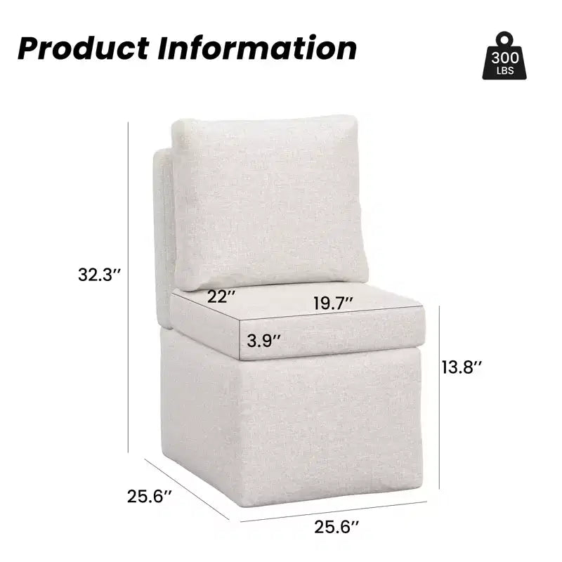Fauteuil de rangement d'appoint moderne en velours côtelé Irena de GDFStudio avec coussins épais