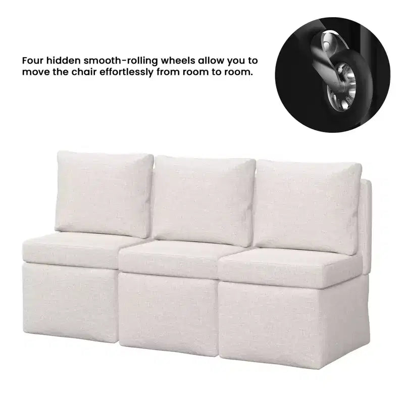 Fauteuil de rangement d'appoint moderne en velours côtelé Irena de GDFStudio avec coussins épais