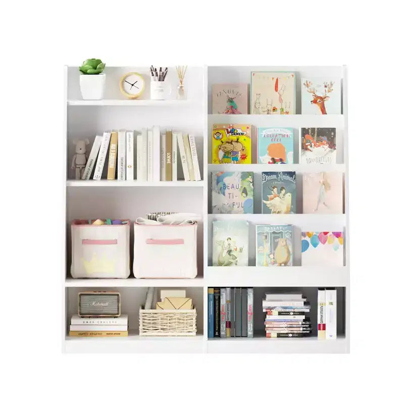 Étagère à livres et rangement de jouets pour enfants, étagère de présentation de livres en bois à 4 niveaux pour salle de jeux ou chambre d'enfant, blanche