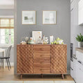 47.2 Inch Farmhouse Sideboard Buffet Cabinet with 4 Drawers & 2 Doors, Large Storage Cabinet for Kitchen, Dining Room & Living Room