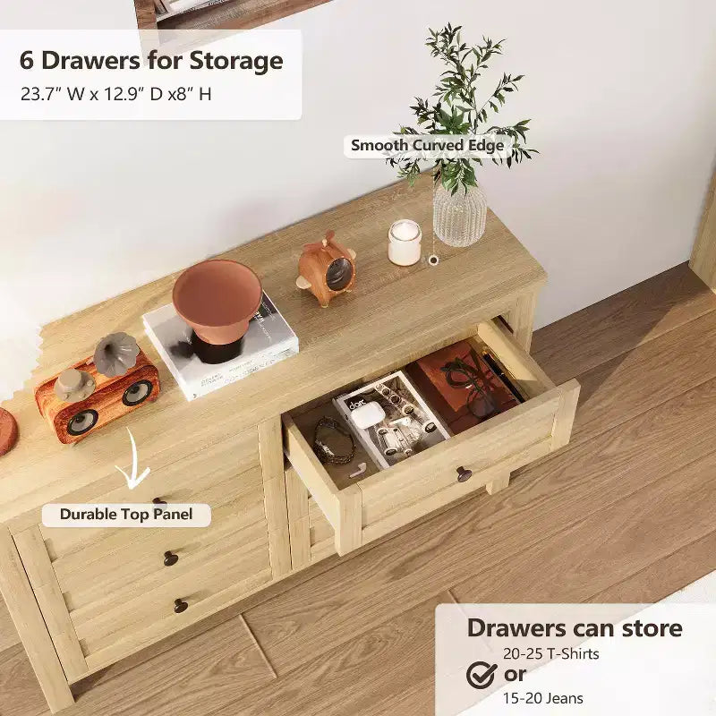 MAYEERTY Chambre complète 3 pièces avec tête de lit de rangement à portes coulissantes doubles, table de chevet de rangement avec station de recharge et commode pour chambre à coucher Naturel